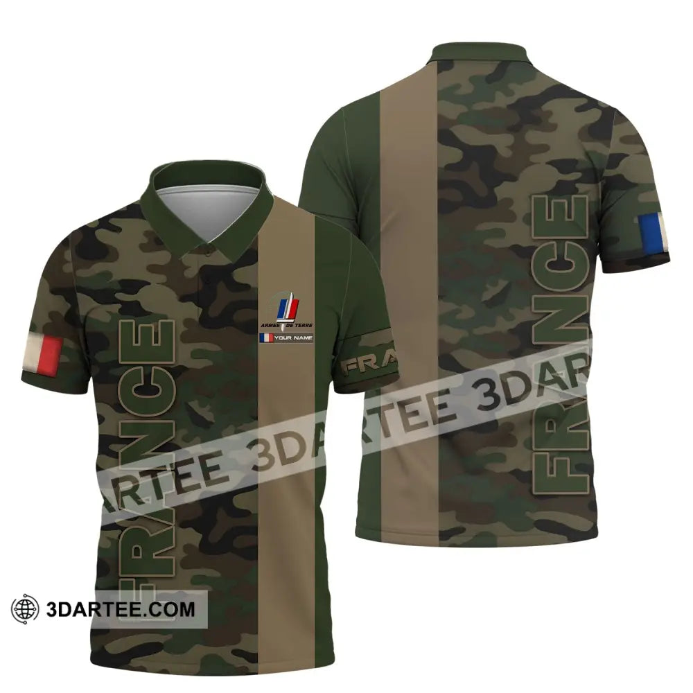 Unisex Shirt - Custom Name France Armee De Terre Polo / S T-Shirt