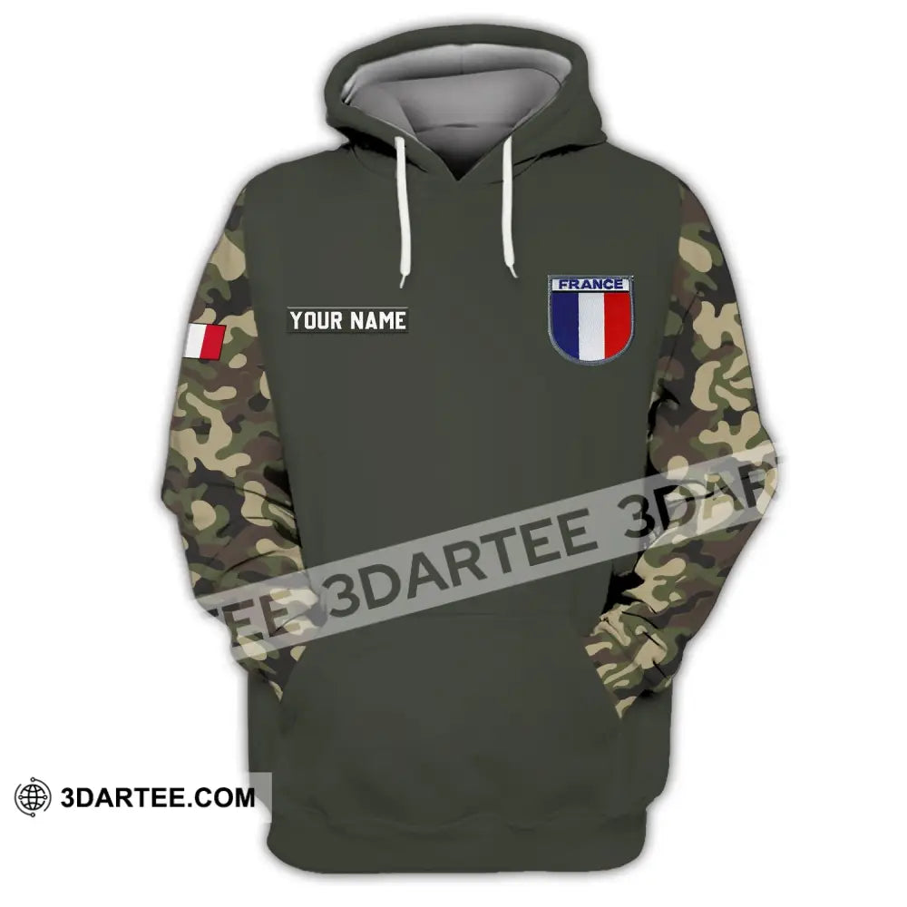 Unisex Shirt - Custom Name France Logo Flag Color Hoodie / S T-Shirt