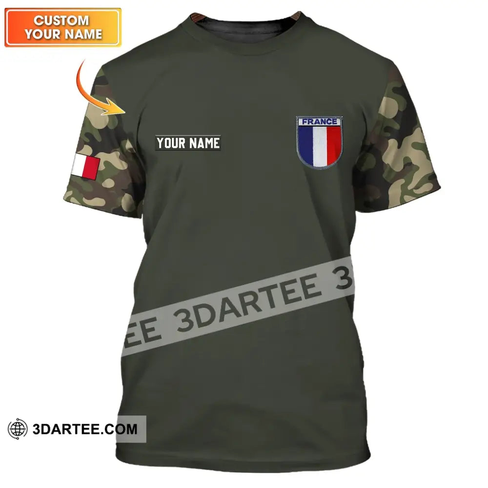 Unisex Shirt - Custom Name France Logo Flag Color T-Shirt