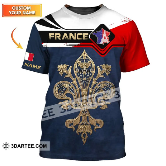 Unisex Shirt - Custom Name France Map T-Shirt