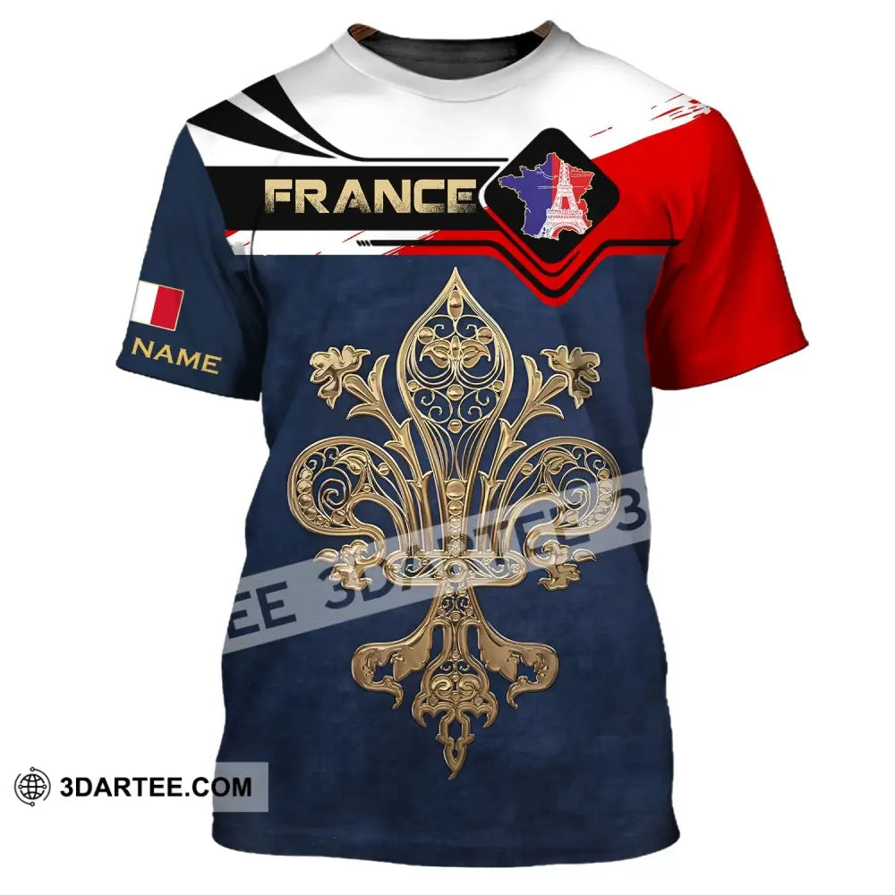 Unisex Shirt - Custom Name France Map T-Shirt / S T-Shirt