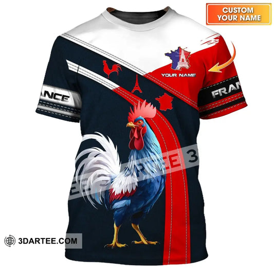 Unisex Shirt - Custom Name France Map The Gallic Rooster T-Shirt