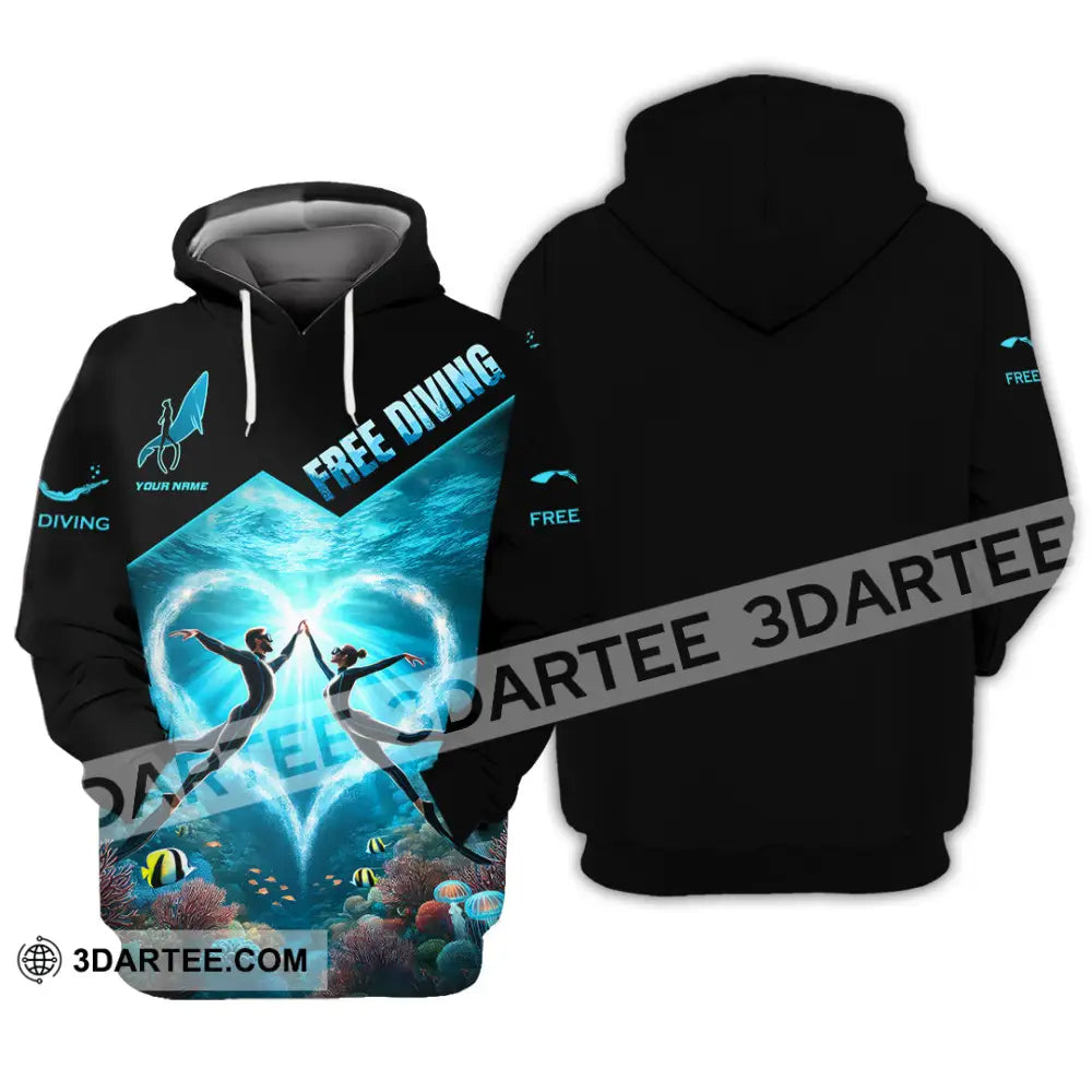 Unisex Shirt Custom Name Free Diving Gift Hoodie / S T-Shirt