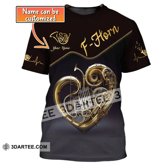 Unisex Shirt Custom Name French Horn T-Shirt Player Shirts Gift For Hornist