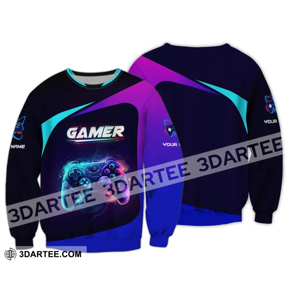 Unisex Shirt Custom Name Gamer T-Shirt Gift For Game Lover Long Sleeve / S T-Shirt