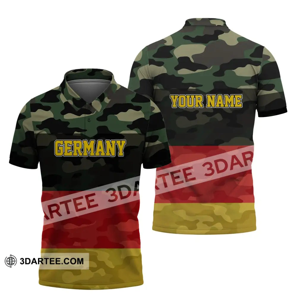 Unisex Shirt - Custom Name Germany All Over 3D Polo / S T-Shirt