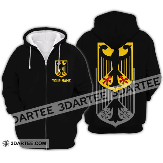 Unisex Shirt - Custom Name Germany All Over Style Zipper Hoodie / S T-Shirt