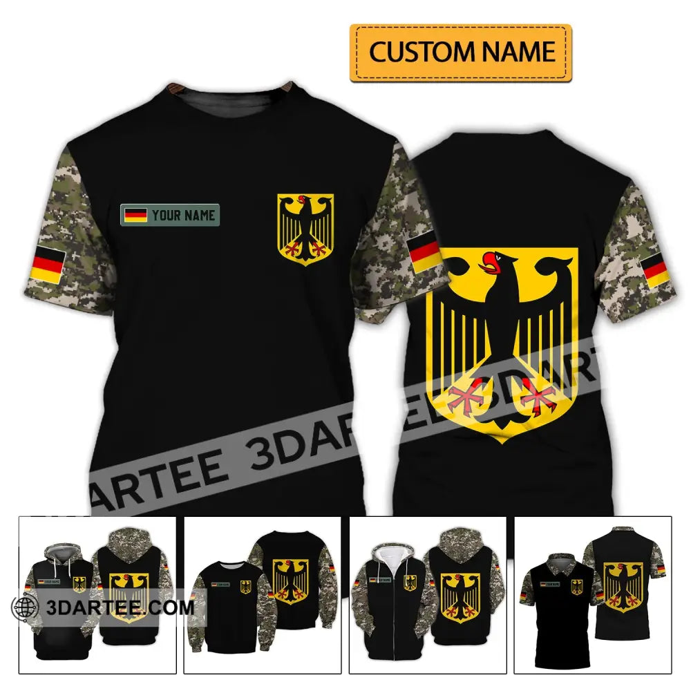 Unisex Shirt - Custom Name Germany Army 3D T-Shirt