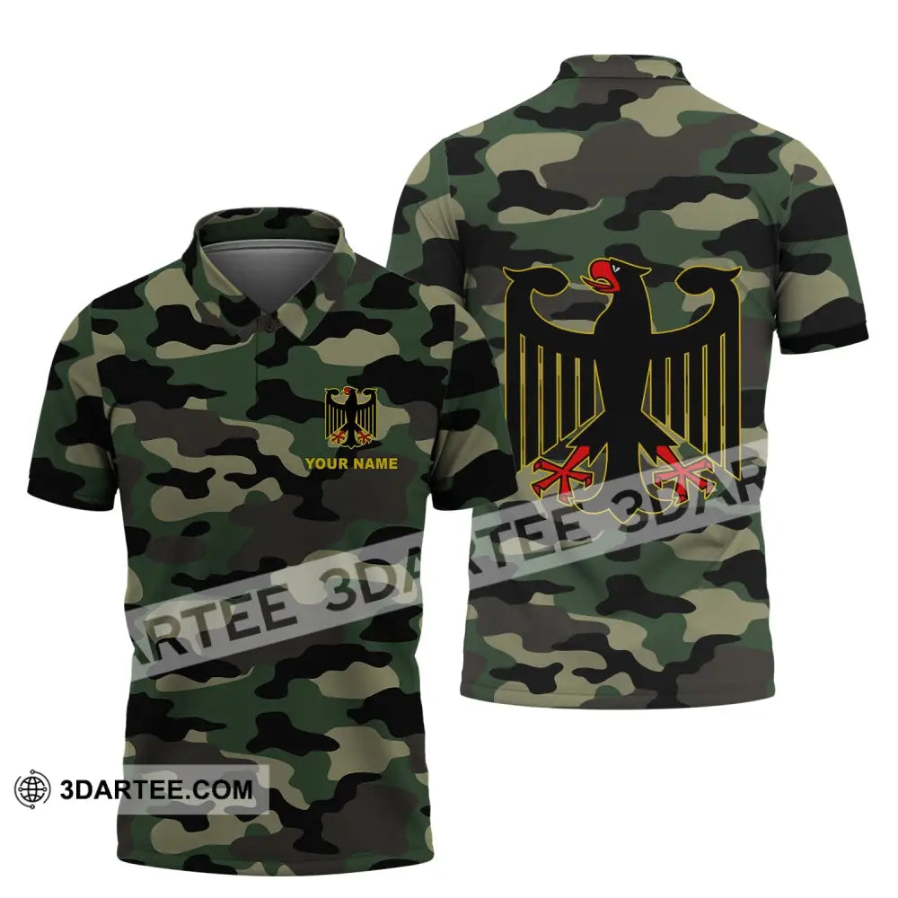 Unisex Shirt - Custom Name Germany Camo All Over Polo / S T-Shirt