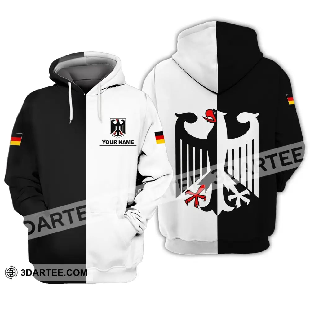 Unisex Shirt - Custom Name Germany Deutschland Half Black White Sport Hoodie / S T-Shirt