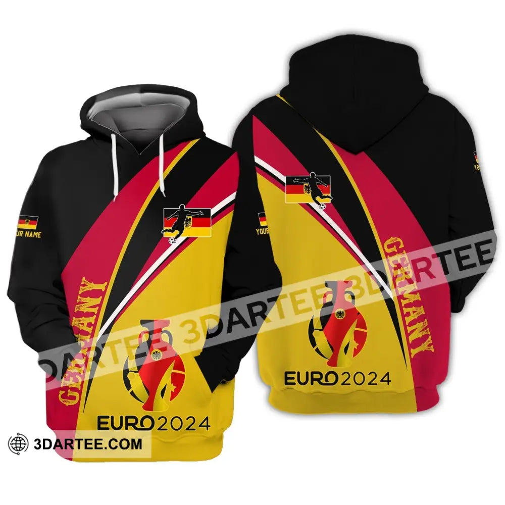 Unisex Shirt - Custom Name Germany Euro 2024 Flag Color Hoodie / S T-Shirt