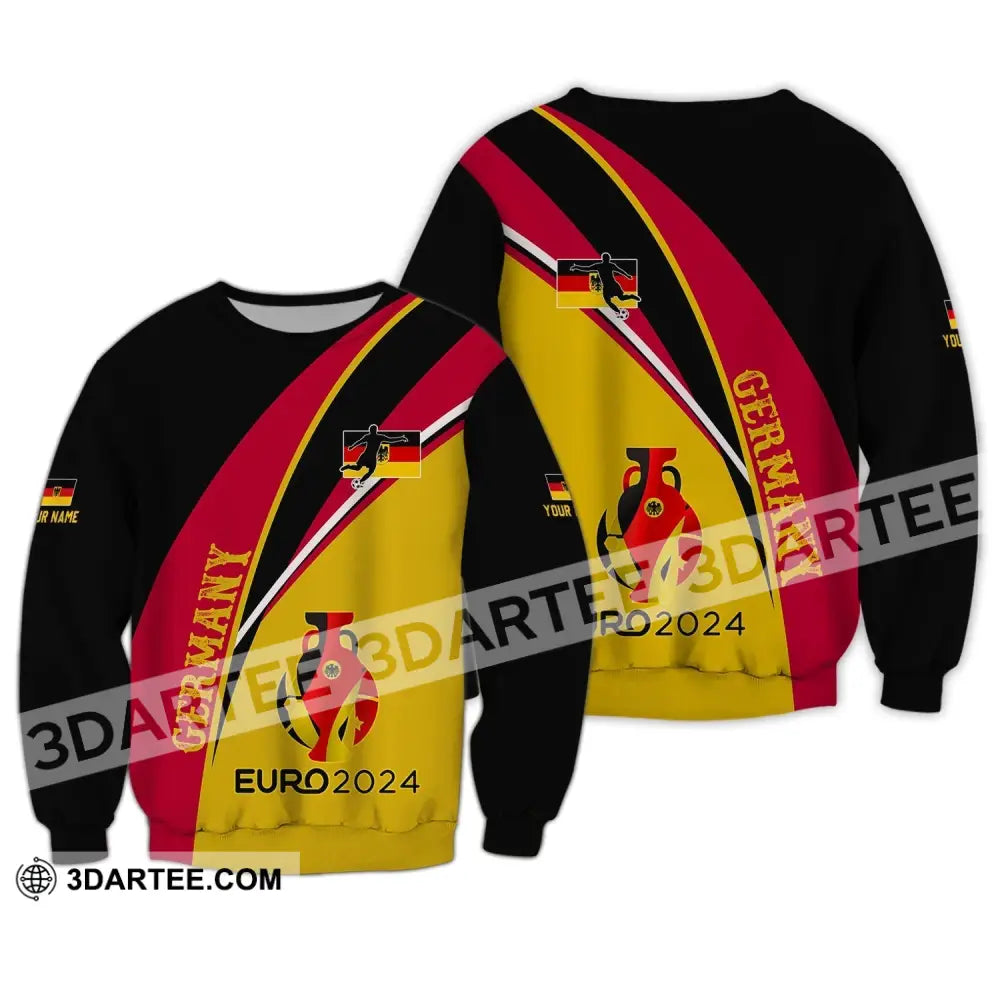 Unisex Shirt - Custom Name Germany Euro 2024 Flag Color Long Sleeve / S T-Shirt