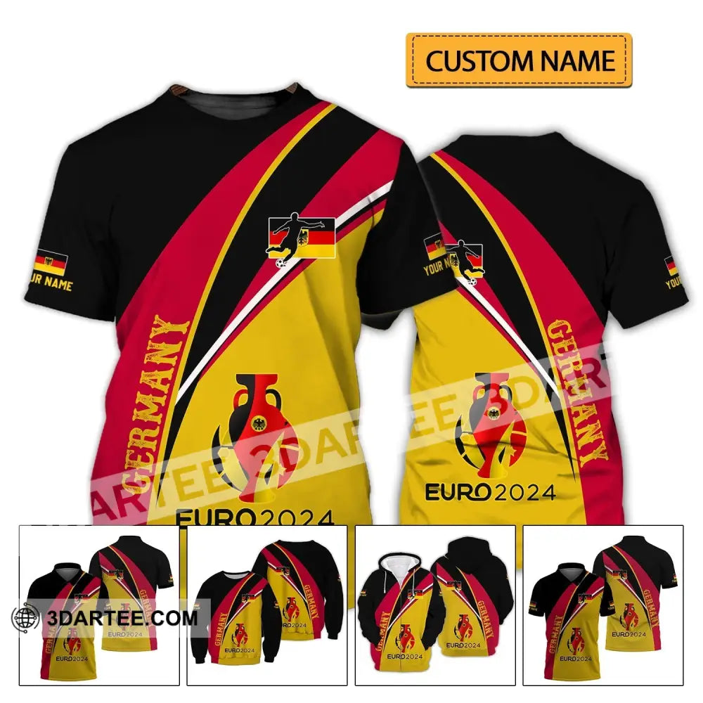 Unisex Shirt - Custom Name Germany Euro 2024 Flag Color T-Shirt