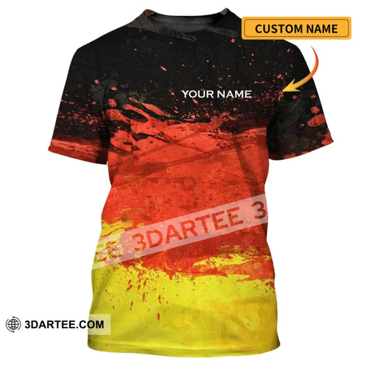 Unisex Shirt - Custom Name Germany Flag Color T-Shirt