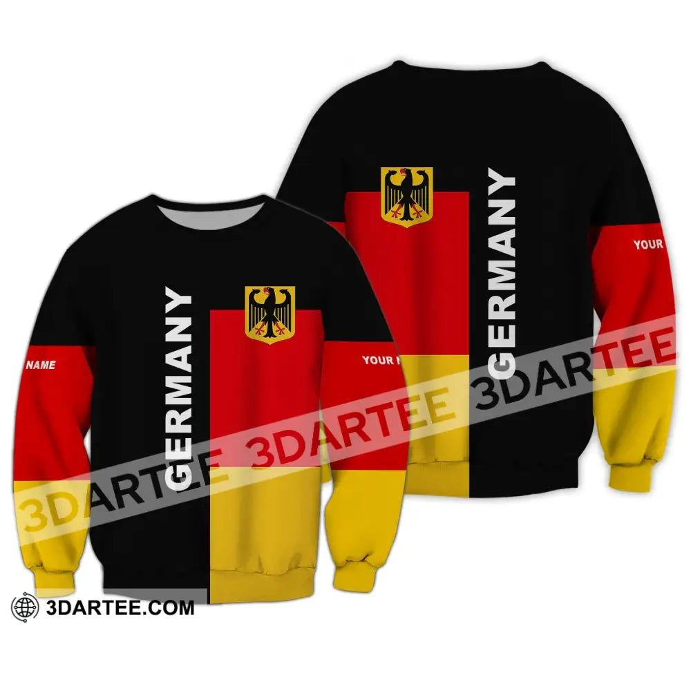 Unisex Shirt - Custom Name Germany Flag Long Sleeve / S T-Shirt