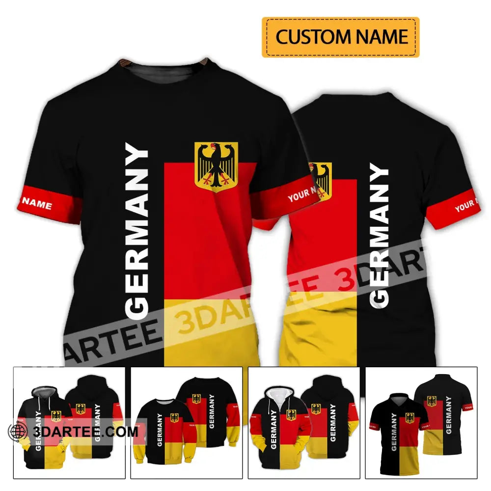 Unisex Shirt - Custom Name Germany Flag T-Shirt