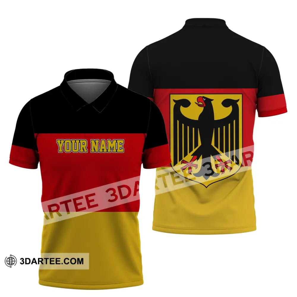 Unisex Shirt - Custom Name Germany Flag Warrior Style Polo / S T-Shirt