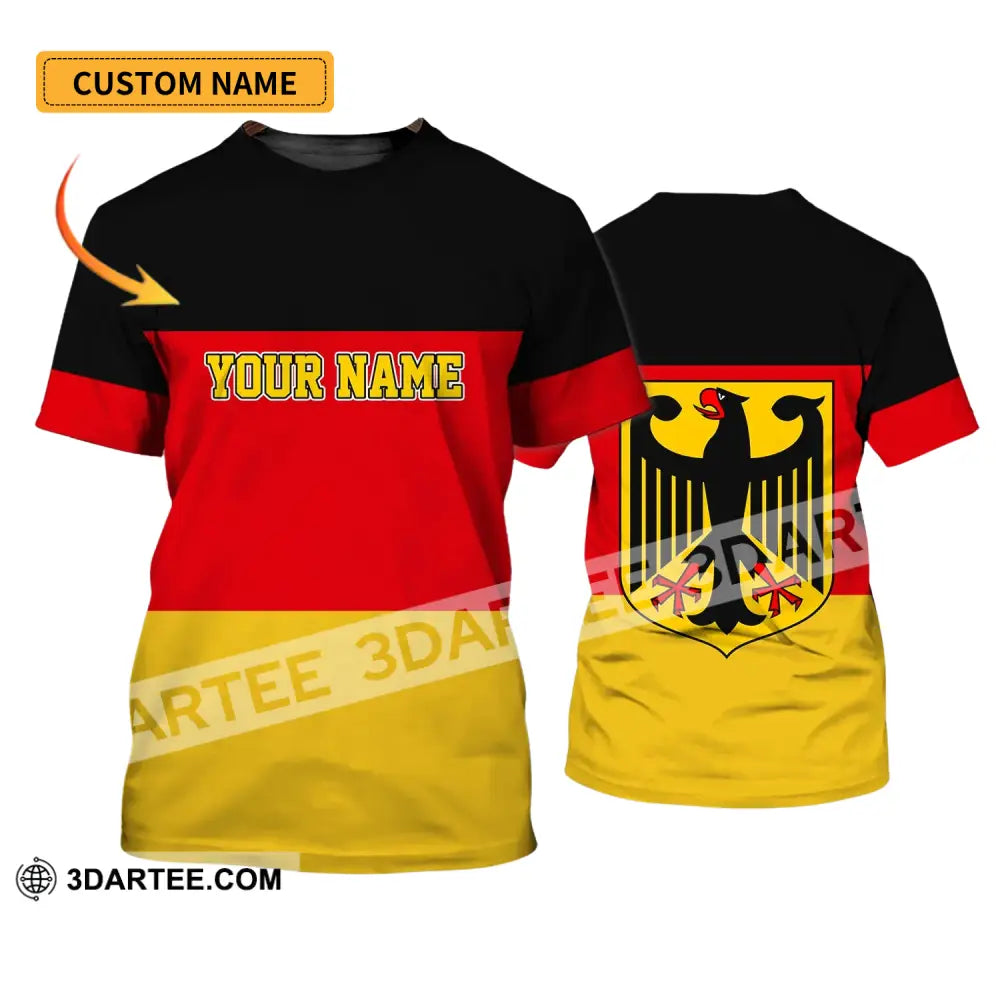 Unisex Shirt - Custom Name Germany Flag Warrior Style T-Shirt