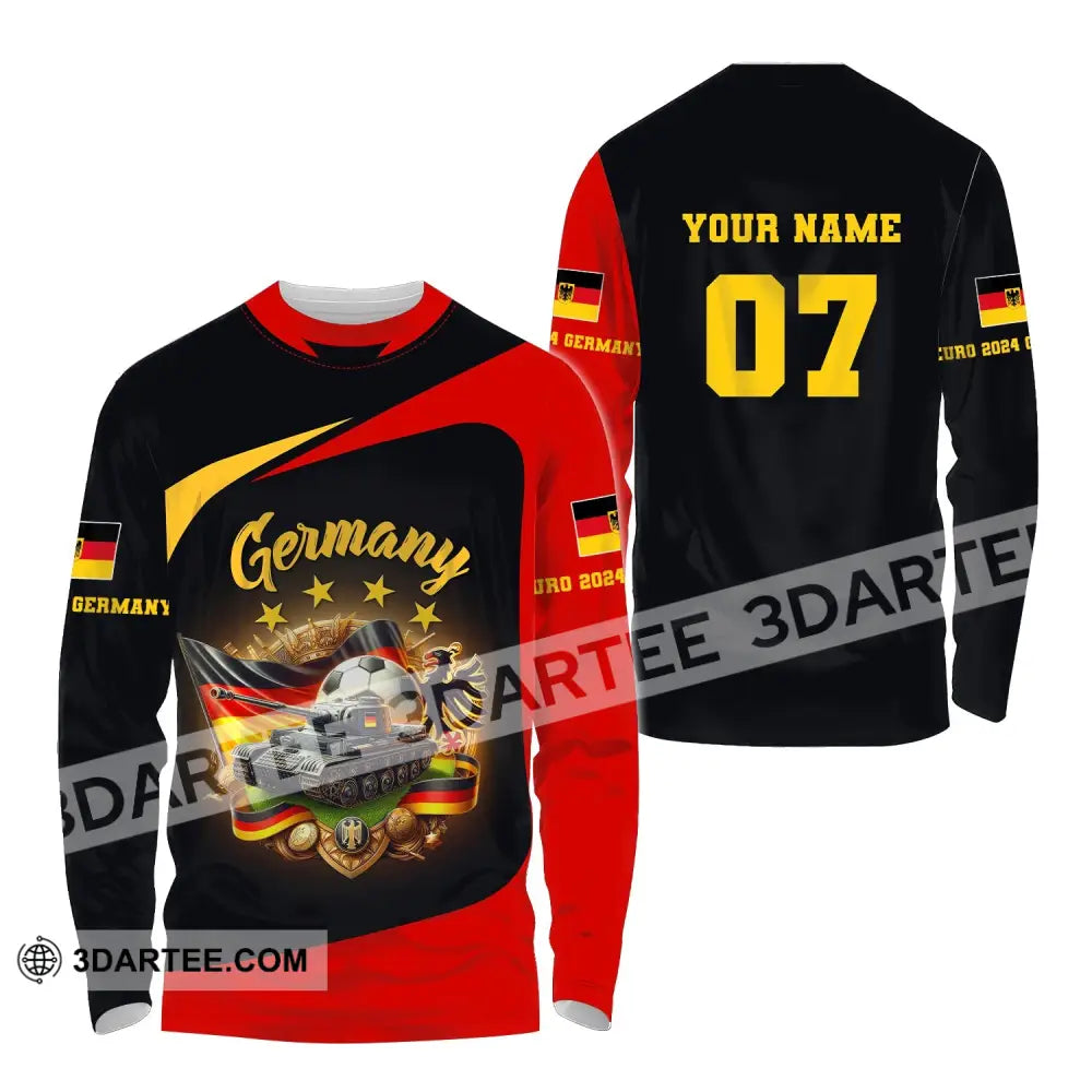 Unisex Shirt Custom Name Germany Football Polo Long Sleeve Soccer Lover / S T-Shirt