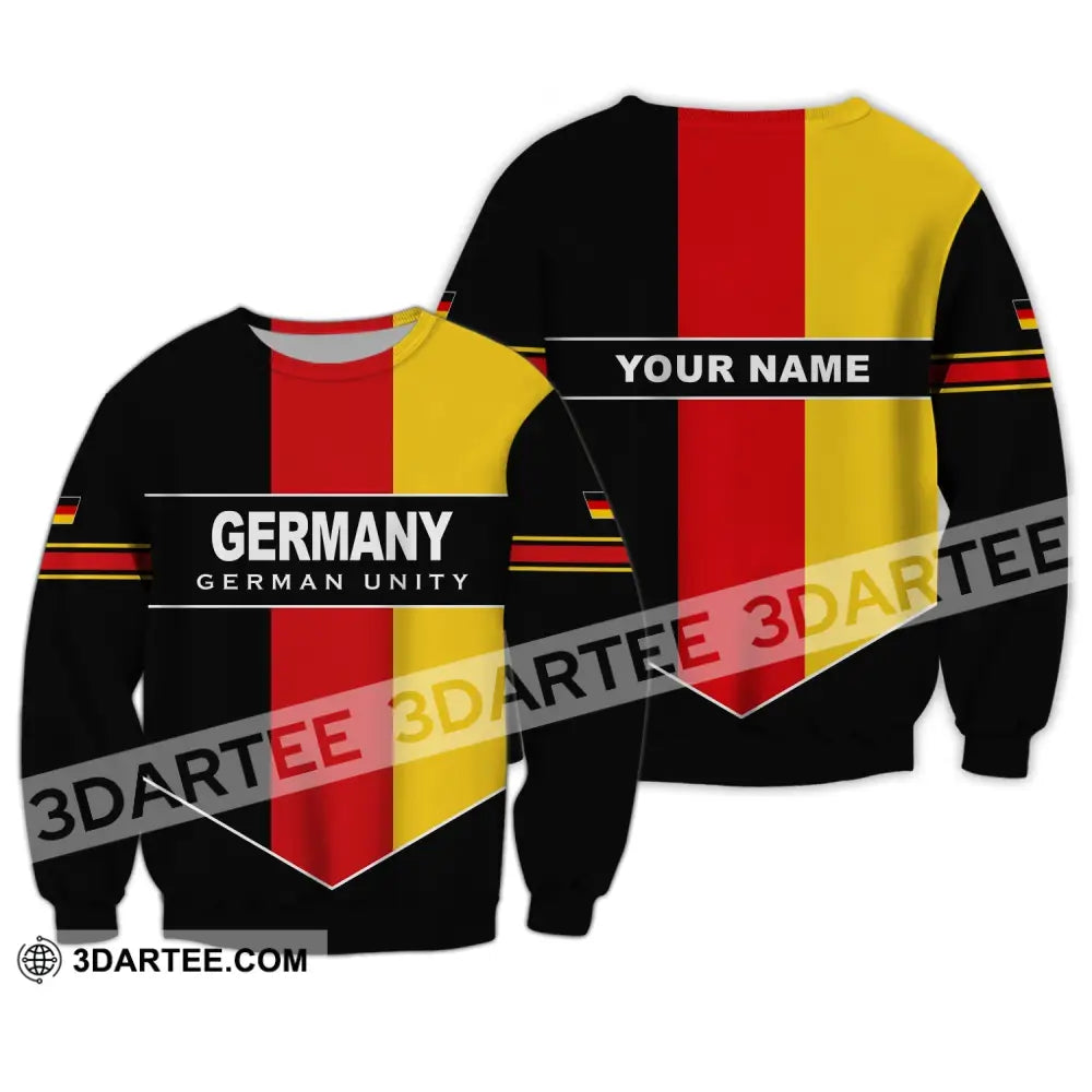 Unisex Shirt - Custom Name Germany German Unity Long Sleeve / S T-Shirt