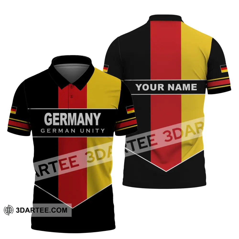 Unisex Shirt - Custom Name Germany German Unity Polo / S T-Shirt