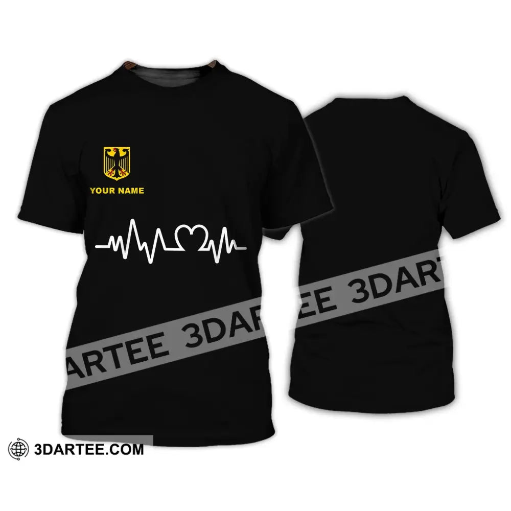 Unisex Shirt - Custom Name Germany Heartbeat 3D T-Shirt / S T-Shirt