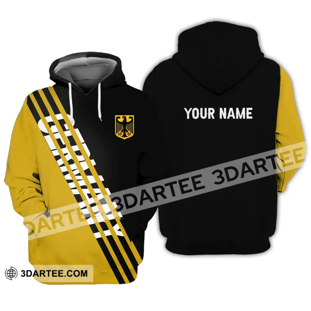 Unisex Shirt - Custom Name Germany Lifestyle Yellow And Black Hoodie / S T-Shirt