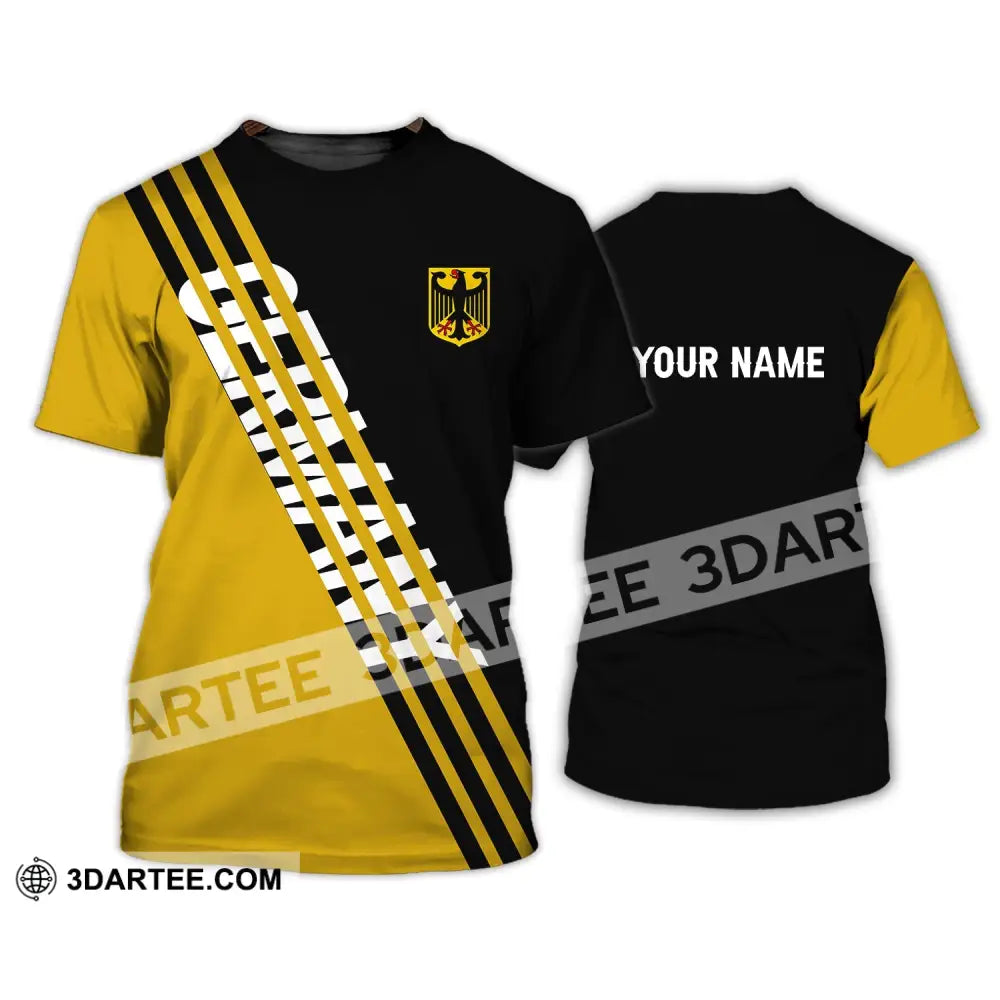 Unisex Shirt - Custom Name Germany Lifestyle Yellow And Black T-Shirt / S T-Shirt