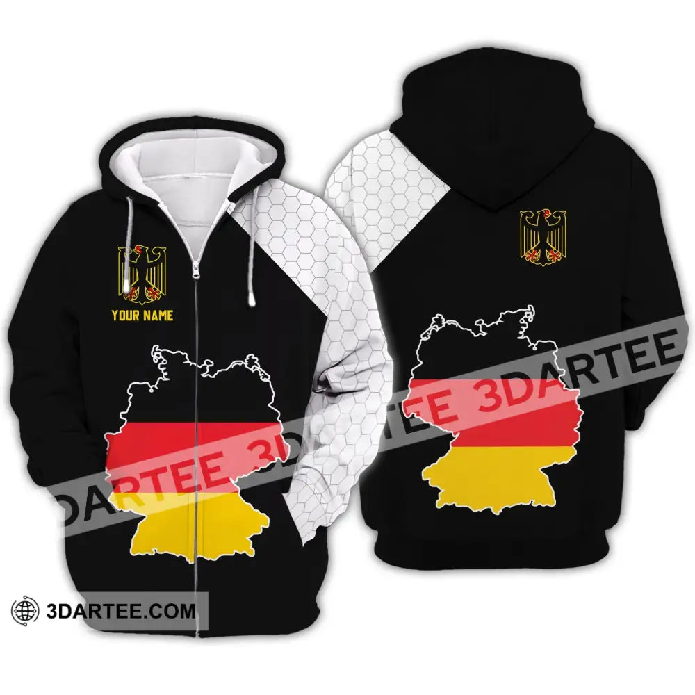 Unisex Shirt - Custom Name Germany Map Version Zipper Hoodie / S T-Shirt