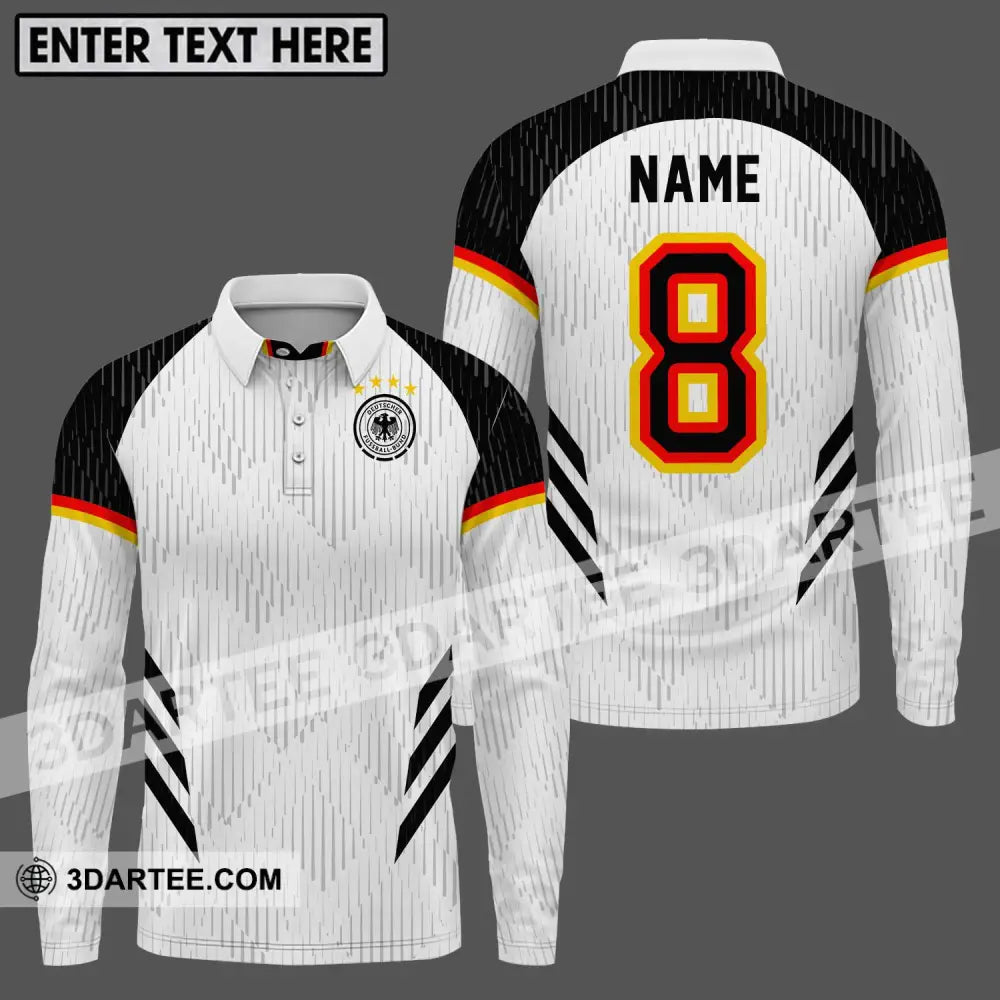 Unisex Shirt - Custom Name Germany National Team Long Sleeve Polo / S T-Shirt