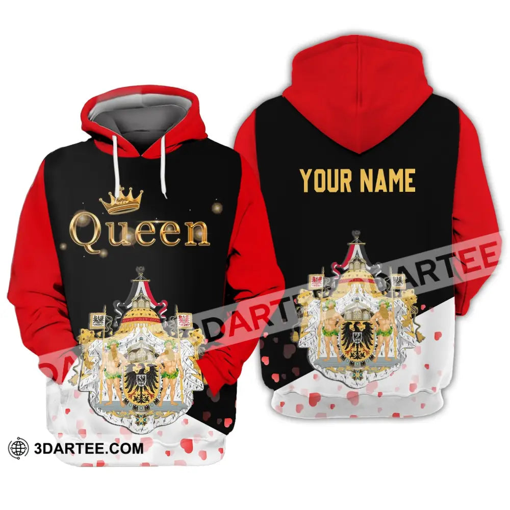 Unisex Shirt - Custom Name Germany Queen Valentine Hoodie / S T-Shirt