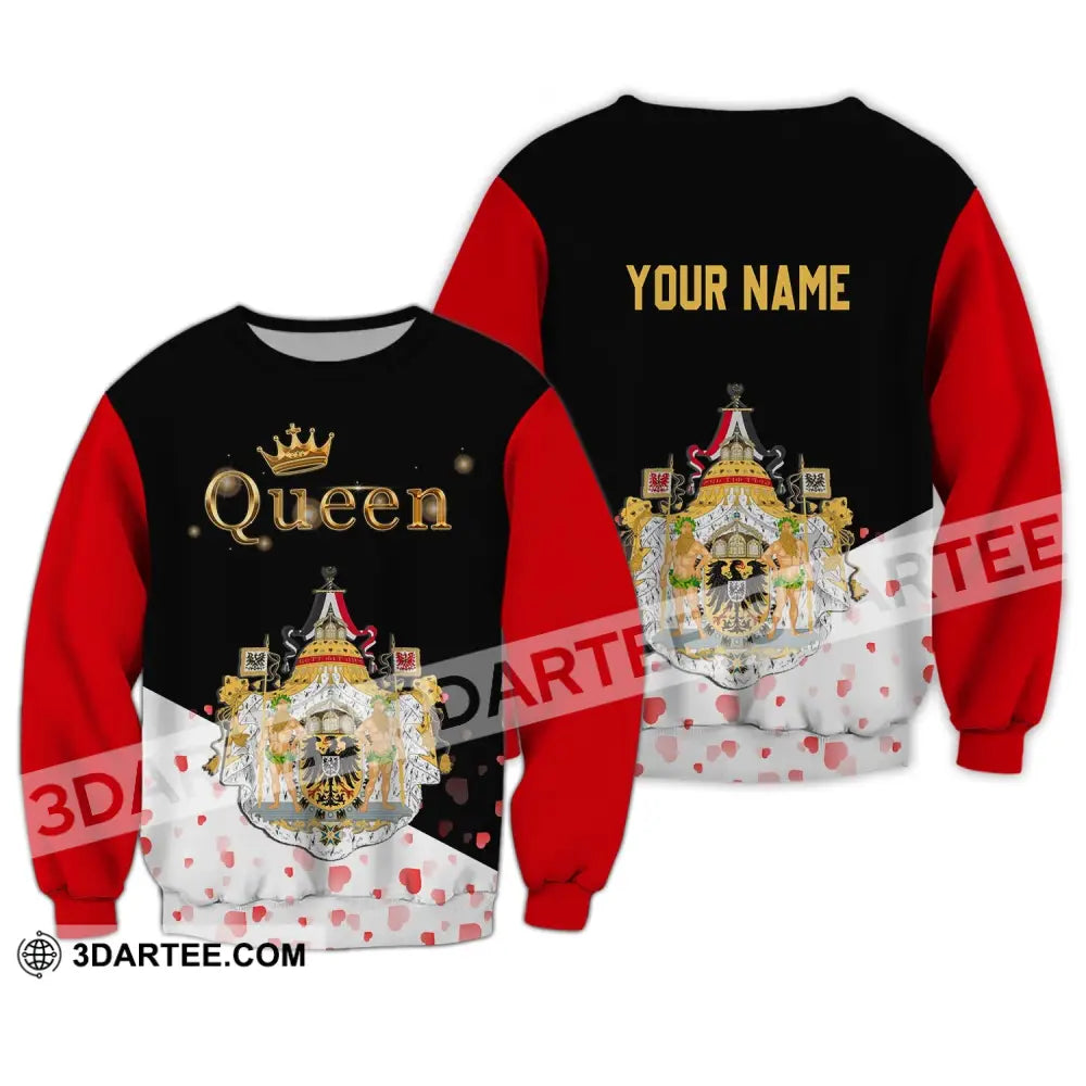 Unisex Shirt - Custom Name Germany Queen Valentine Long Sleeve / S T-Shirt