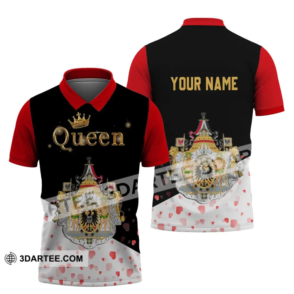 Unisex Shirt - Custom Name Germany Queen Valentine Polo / S T-Shirt