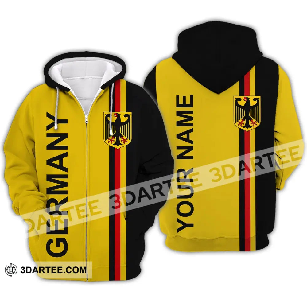 Unisex Shirt - Custom Name Germany Straight All Over Style Zipper Hoodie / S T-Shirt