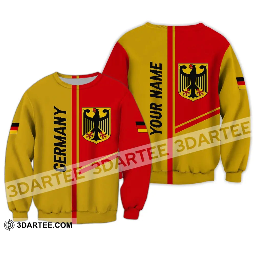 Unisex Shirt - Custom Name Germany Style 3D Long Sleeve / S T-Shirt