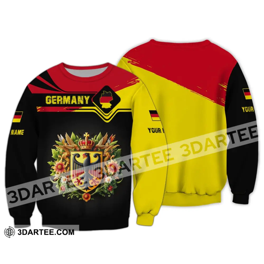 Unisex Shirt Custom Name Germany T-Shirt German Pride Gift Long Sleeve / S