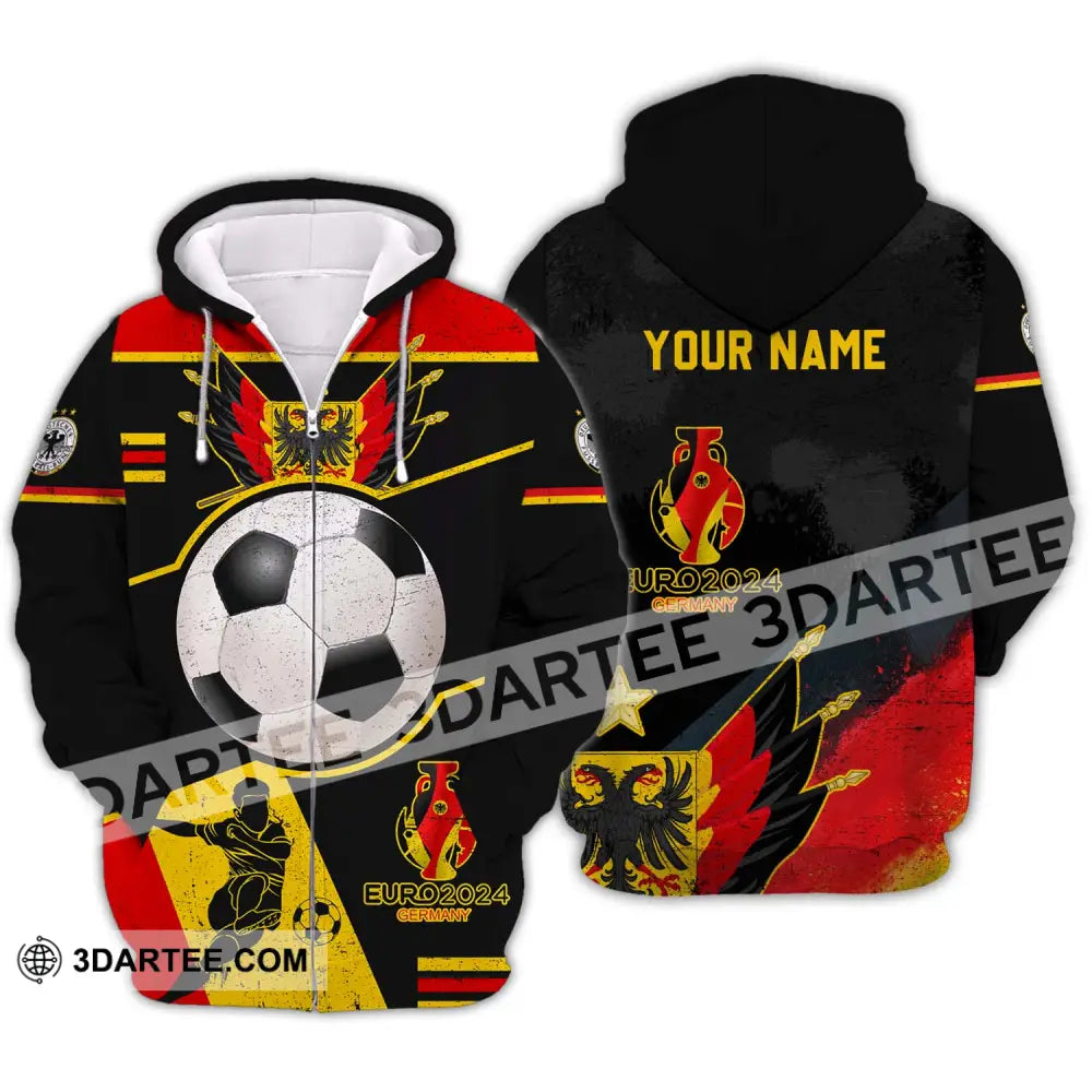 Unisex Shirt - Custom Name Germany Team Euro 2024 Zipper Hoodie / S T-Shirt