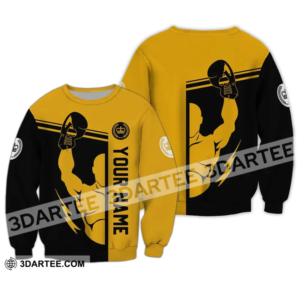 Unisex Shirt - Custom Name Gift For Boxing Lover Logo Long Sleeve / S T-Shirt