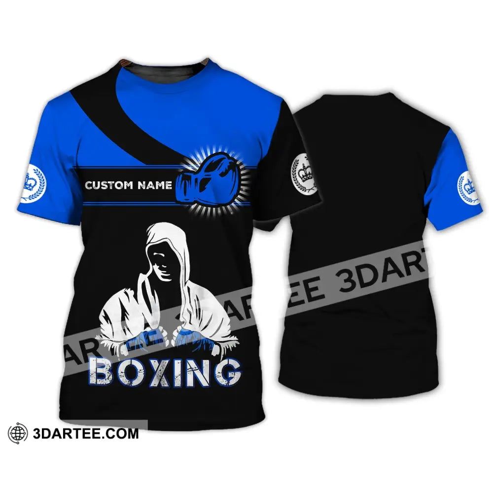 Unisex Shirt - Custom Name Gift For Boxing Lover Royal Blue And Black T-Shirt / S T-Shirt