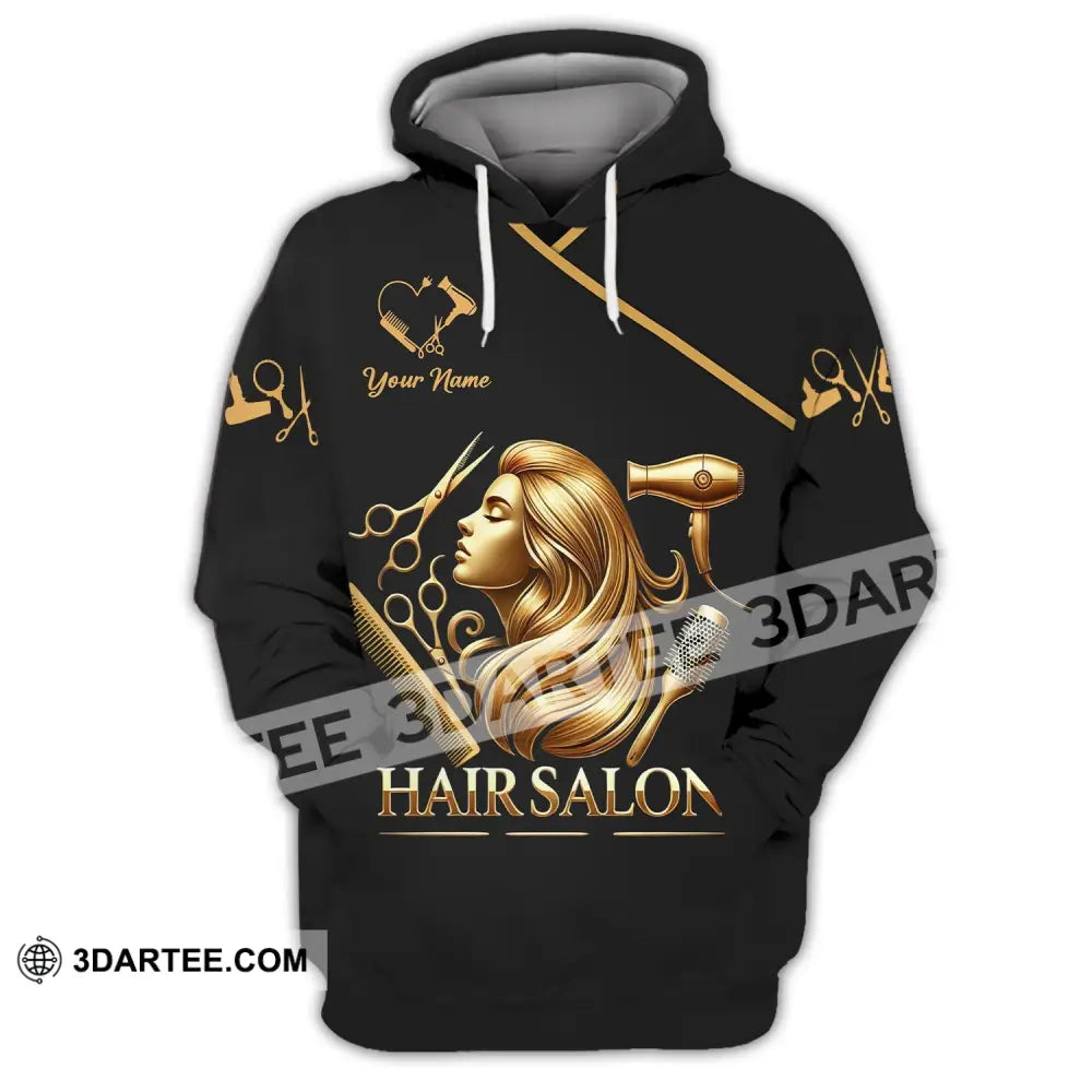 Unisex Shirt - Custom Name Golden Hair Salon Hoodie / S T-Shirt