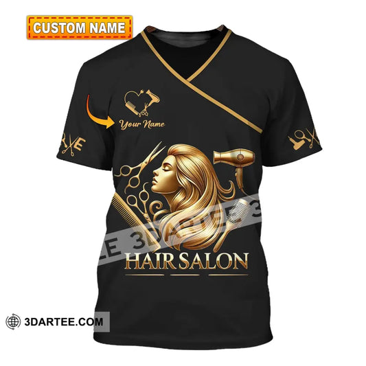 Unisex Shirt - Custom Name Golden Hair Salon T-Shirt