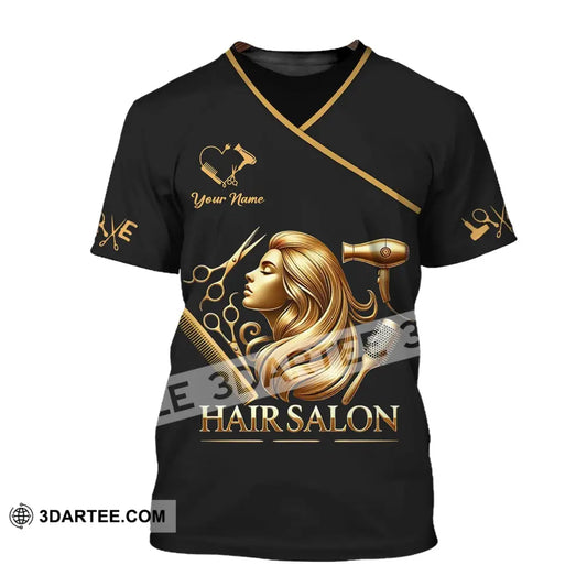 Unisex Shirt - Custom Name Golden Hair Salon T-Shirt / S T-Shirt