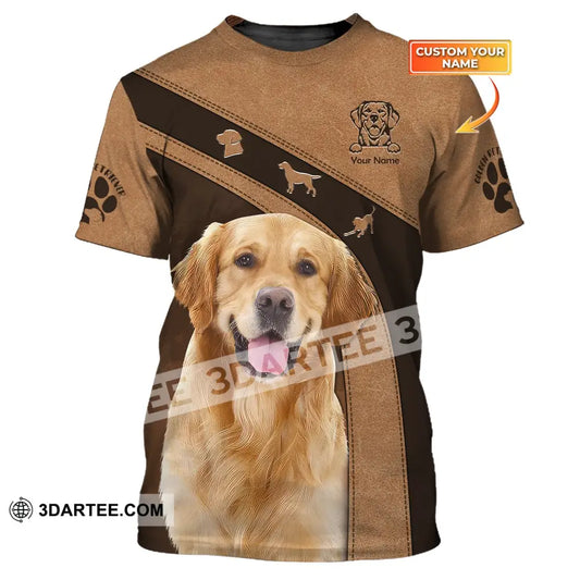 Unisex Shirt Custom Name Golden Retriever T-Shirt For Pet Lovers