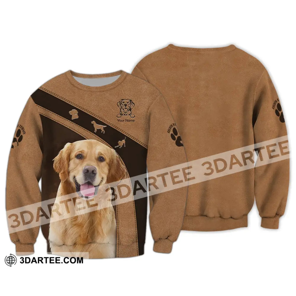 Unisex Shirt Custom Name Golden Retriever T-Shirt For Pet Lovers Long Sleeve / S