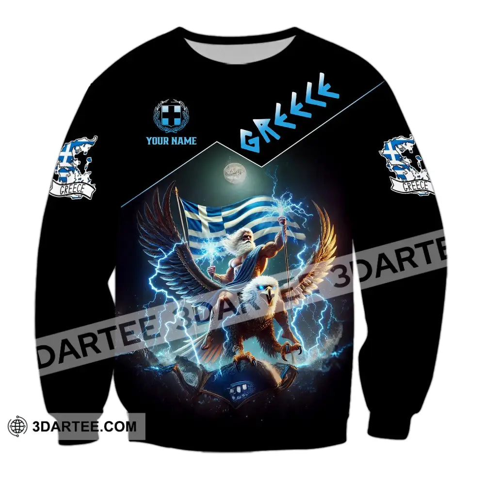 Unisex Shirt Custom Name Greece Love T-Shirt Long Sleeve / S T-Shirt