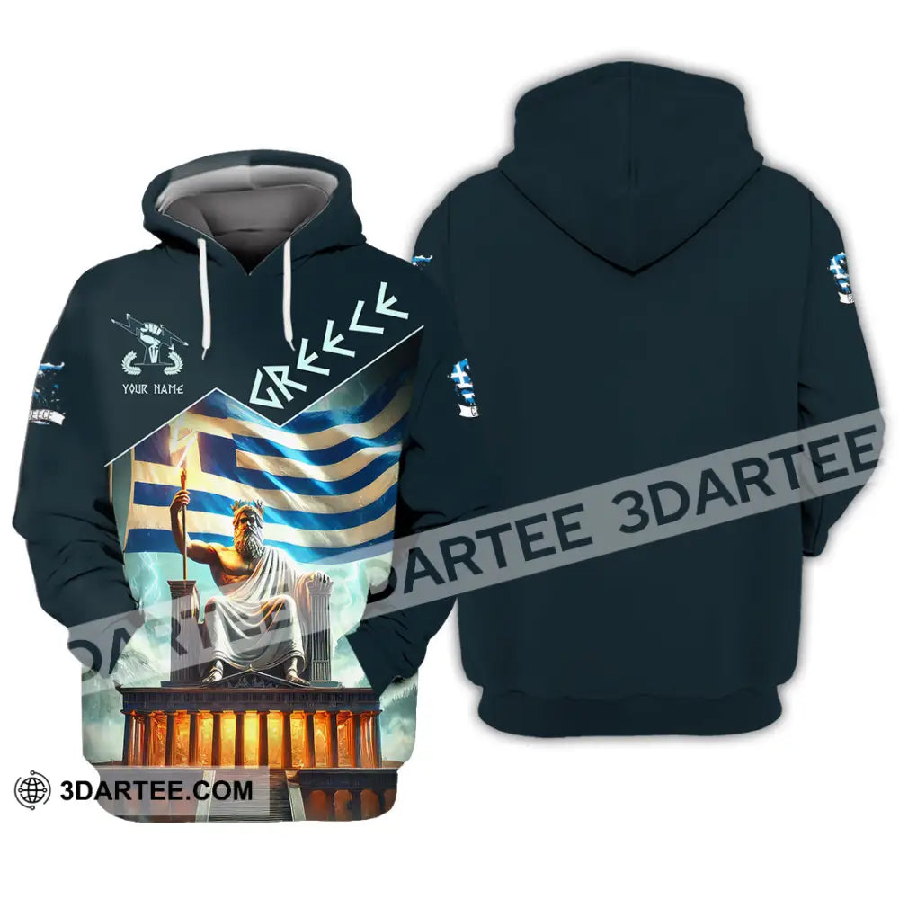 Unisex Shirt Custom Name Greece T-Shirt Lover Gift Hoodie / S T-Shirt