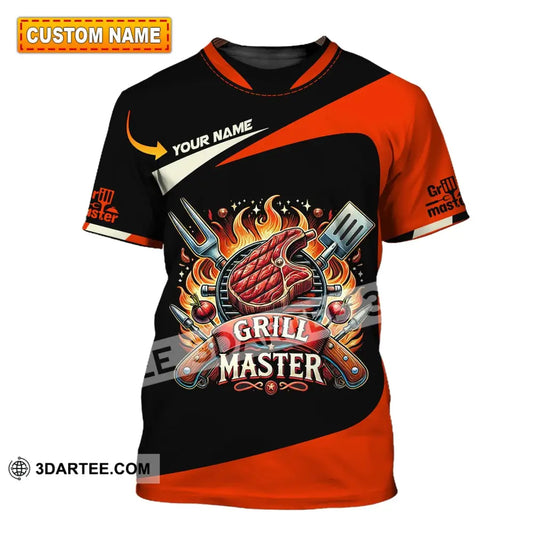 Unisex Shirt Custom Name Grill Master Chef T-Shirt Hoodie Long Sleeve T-Shirt