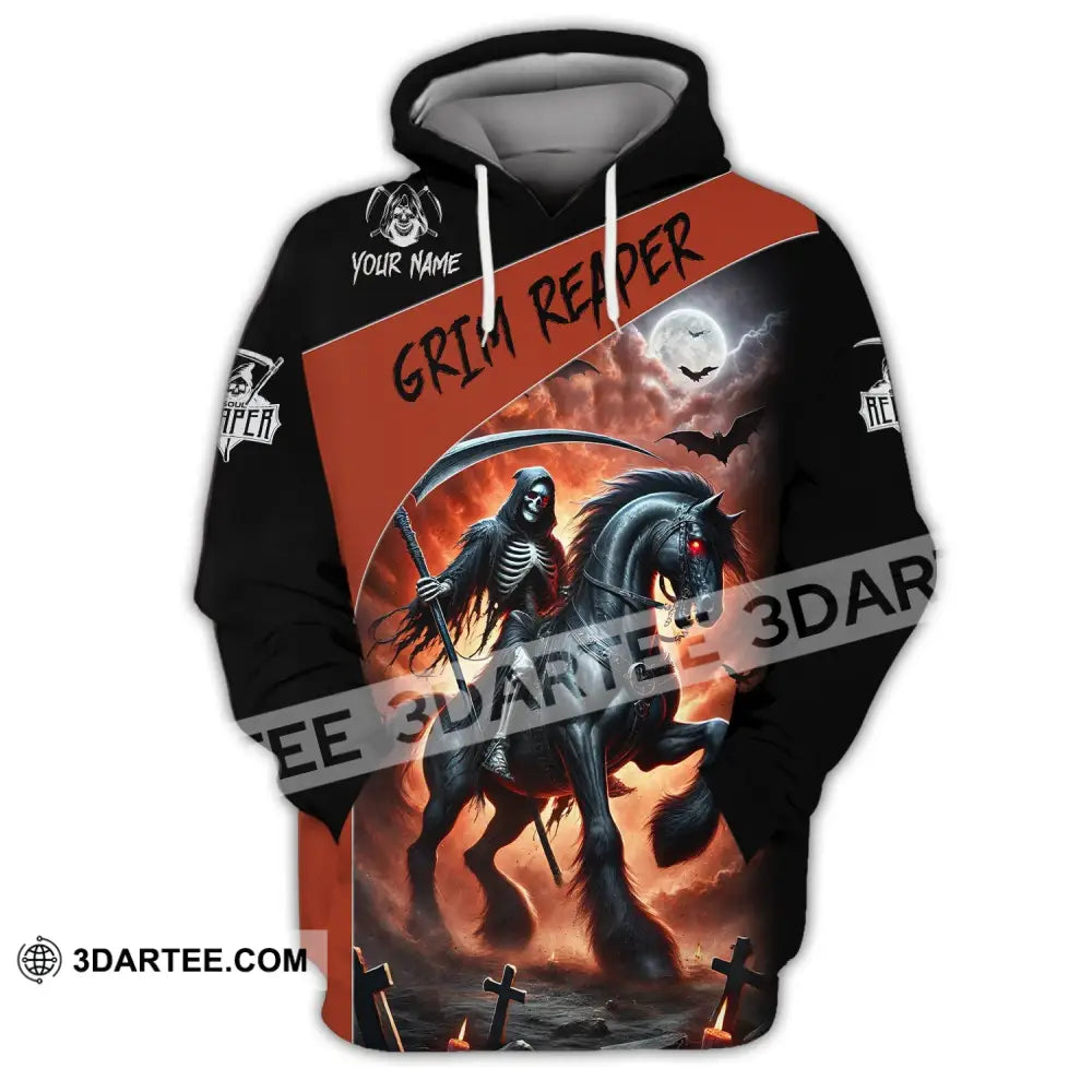 Unisex Shirt Custom Name Grim Reaper T-Shirt Hoodie / S T-Shirt