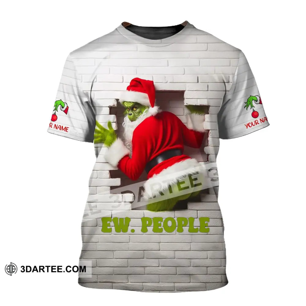 Unisex Shirt Custom Name Grinch Christmas Ew People Gift T-Shirt / S T-Shirt