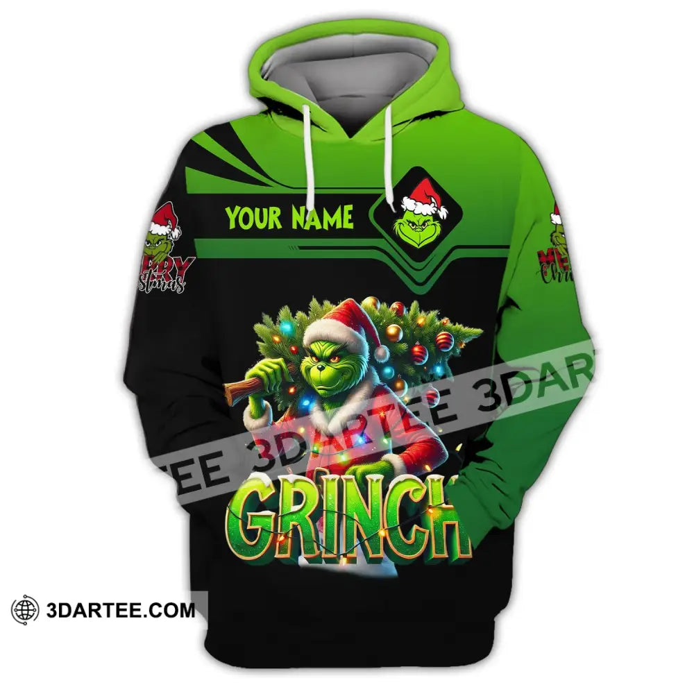 Unisex Shirt Custom Name Grinch Christmas Merry Grinchmas Gift Hoodie / S T-Shirt